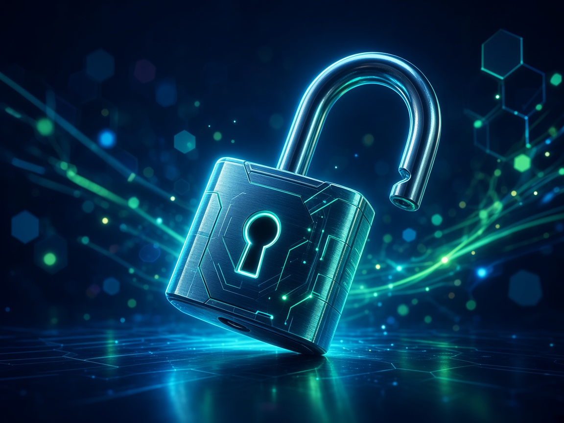Cyan padlock unlocking